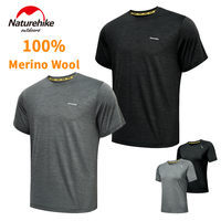 Naturehike Merino Wool Short Sleeve T-Shirt UPF50+ Antibacterial Anti-Odor Outdoor Quick-Drying Breathable Running Fitness Shirt