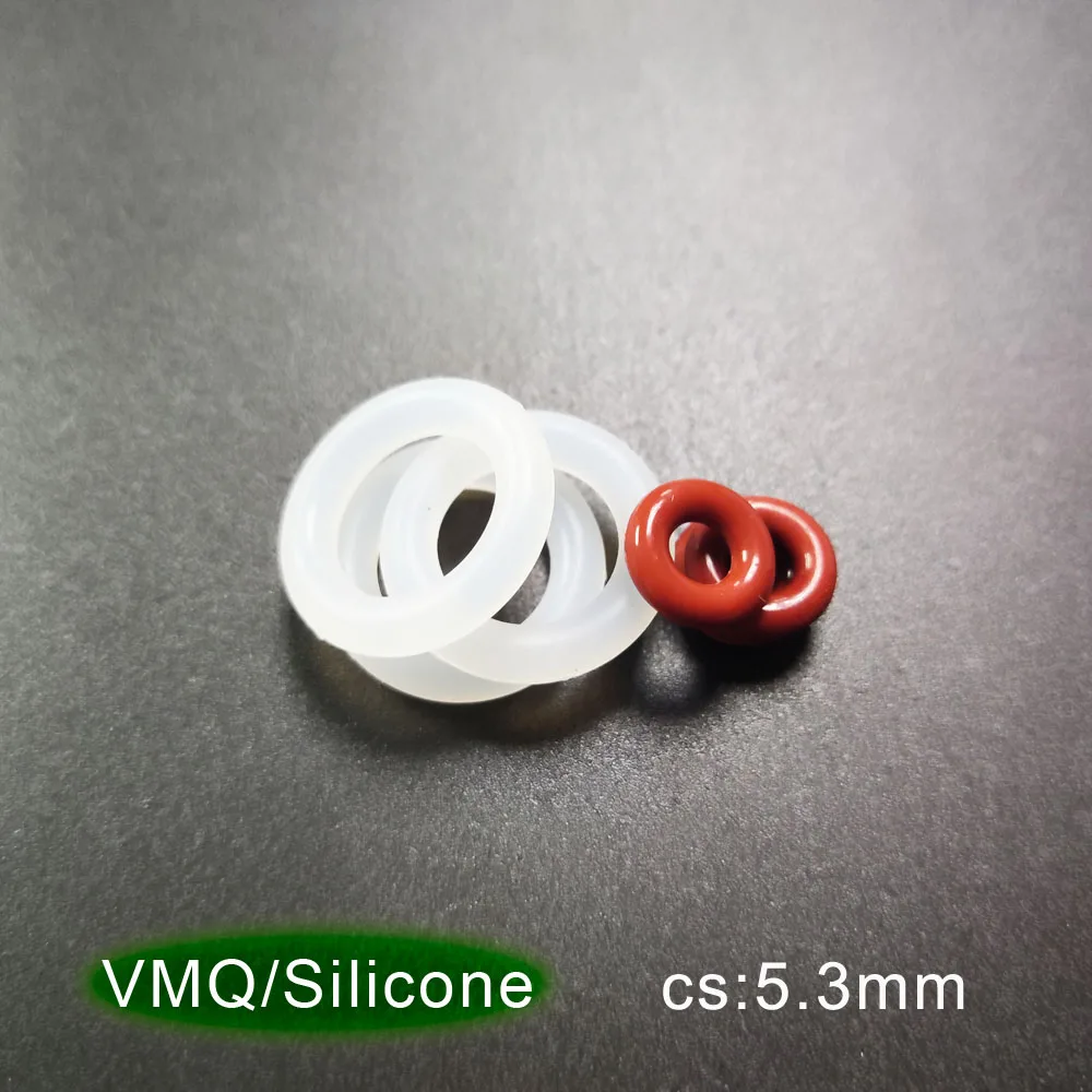 VMQ Rubber Gaskets CS 5.3mm Silicone Rubber Seals O-Ring Washer OD30/35/40/41.2/42.5/43.7/45/46.2/47.5/48.7/50/51.5/53/56-500mm