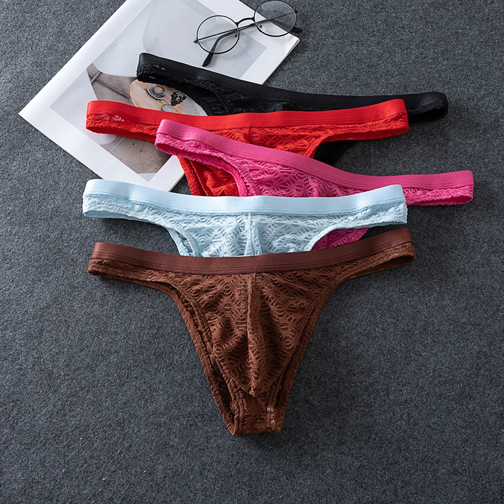 

Мужские трусы-стринги из прозрачной сетки, нижнее белье с низкой посадкой, жаккардовыми деталями и U-образной выпуклой сумкой для дышащего комфорта