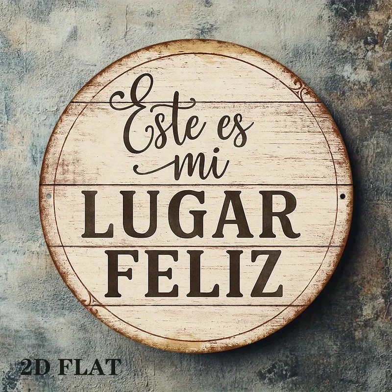 2D Flat, [2D Flat] 1pc 2D Flat Printing Metal Iron Sign 7.87x7.87inch, 1pc Spanish 