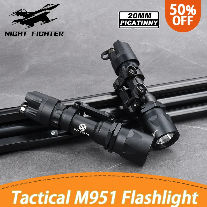 Tactical Metal Surefir M951 Powerful Strobe SF Flashlight Fit 20mm Rail Airsoft QD Quick Release Base Hunting Weapon Gun Light