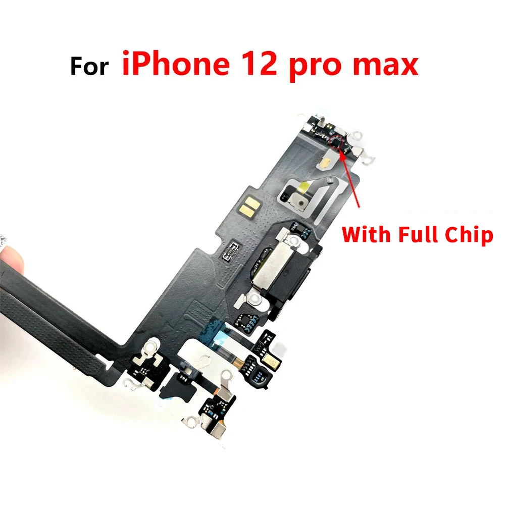 For iPhone 11 12 13 Pro Max 12 Pro USB With Micro Charging Port Charger Dock Flex Cable With IC Microphone Board Replacement