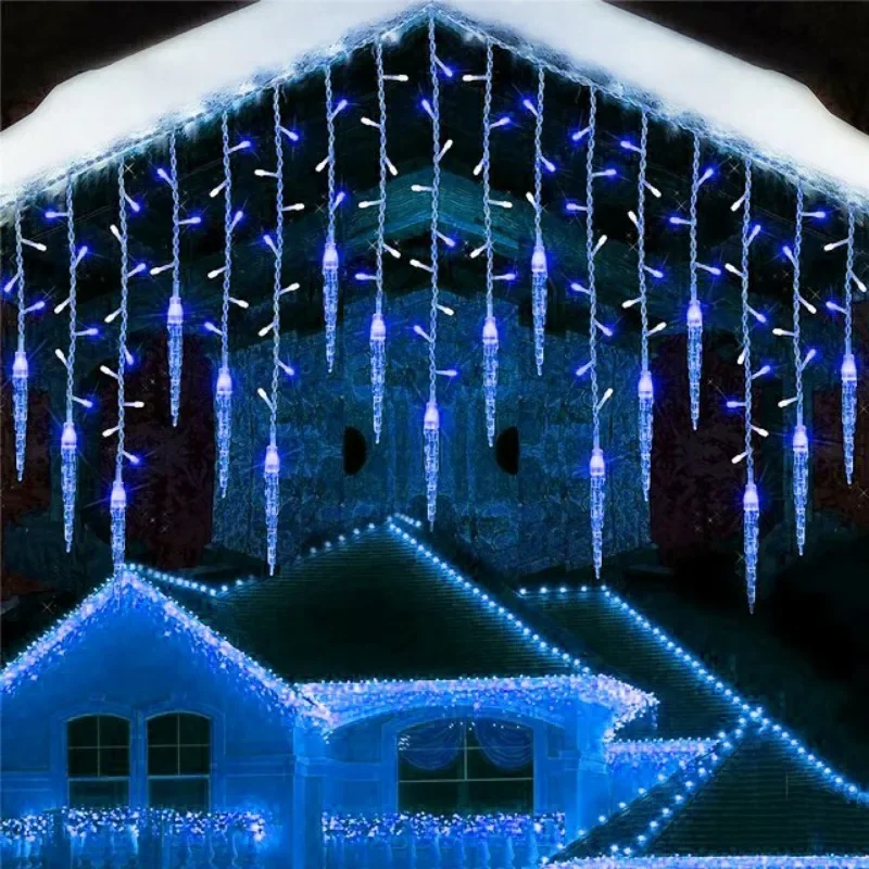 LED Cortina Icicle String Lights, Natal Guirlanda, Cachoeira, Droop Jardim, Rua, Ao ar livre, Luz decorativa do feriado, 3,5 m, 4m