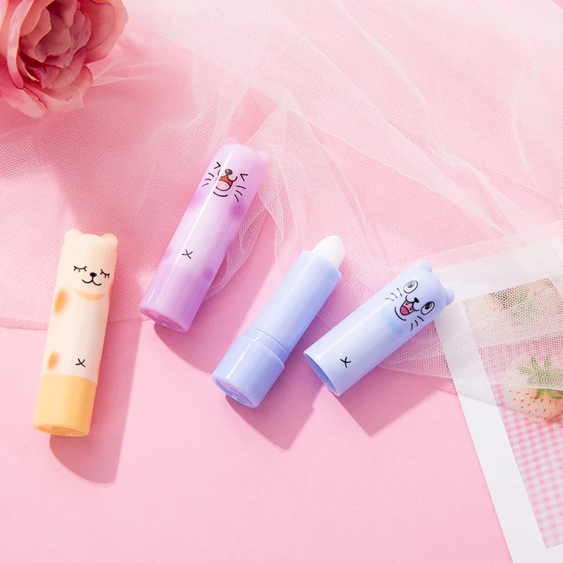 24Pcs Cute Bear Lip Balm Clear Fruit Flavored Moisturizing Lipstick Lip Balm Kids Lips Care Party Birthday Gifts