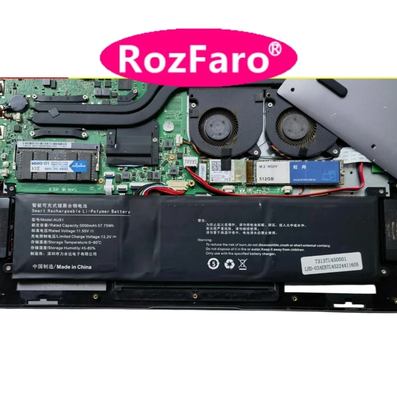 RozFaro AU51 For Iru Z15S H5 kuaisuzhe S9 Hipaa S3 Laptop Battery For PinChun T3 Ysjmnpc Bezos CK8 Toposh M5 P165 Xine P30