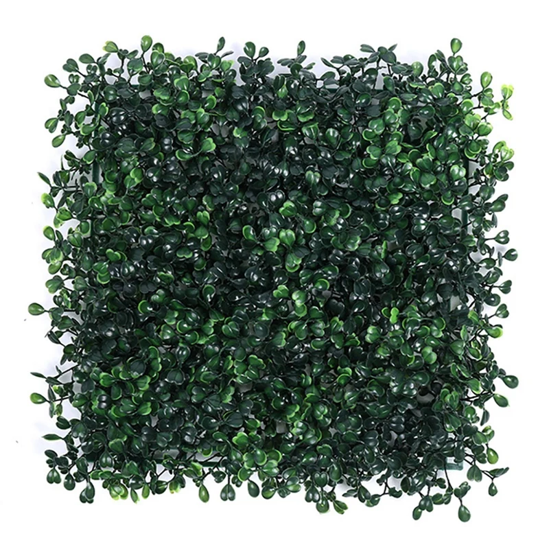 25*25cm Artificial Green Wall Panels Greenery Backdrop Wall Grass Wall Panels Faux Square Green Leaves Privacy Greenery Fence