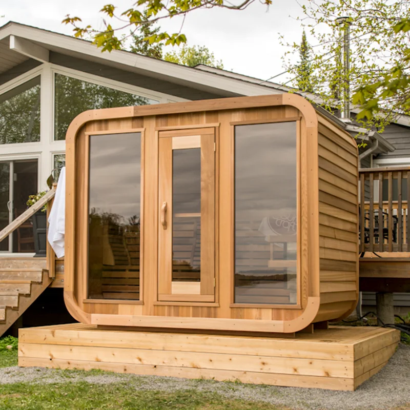 Smartmak Square 6-8 Persons Outdoor Sauna Manufacturer Cedar Cube Sauna