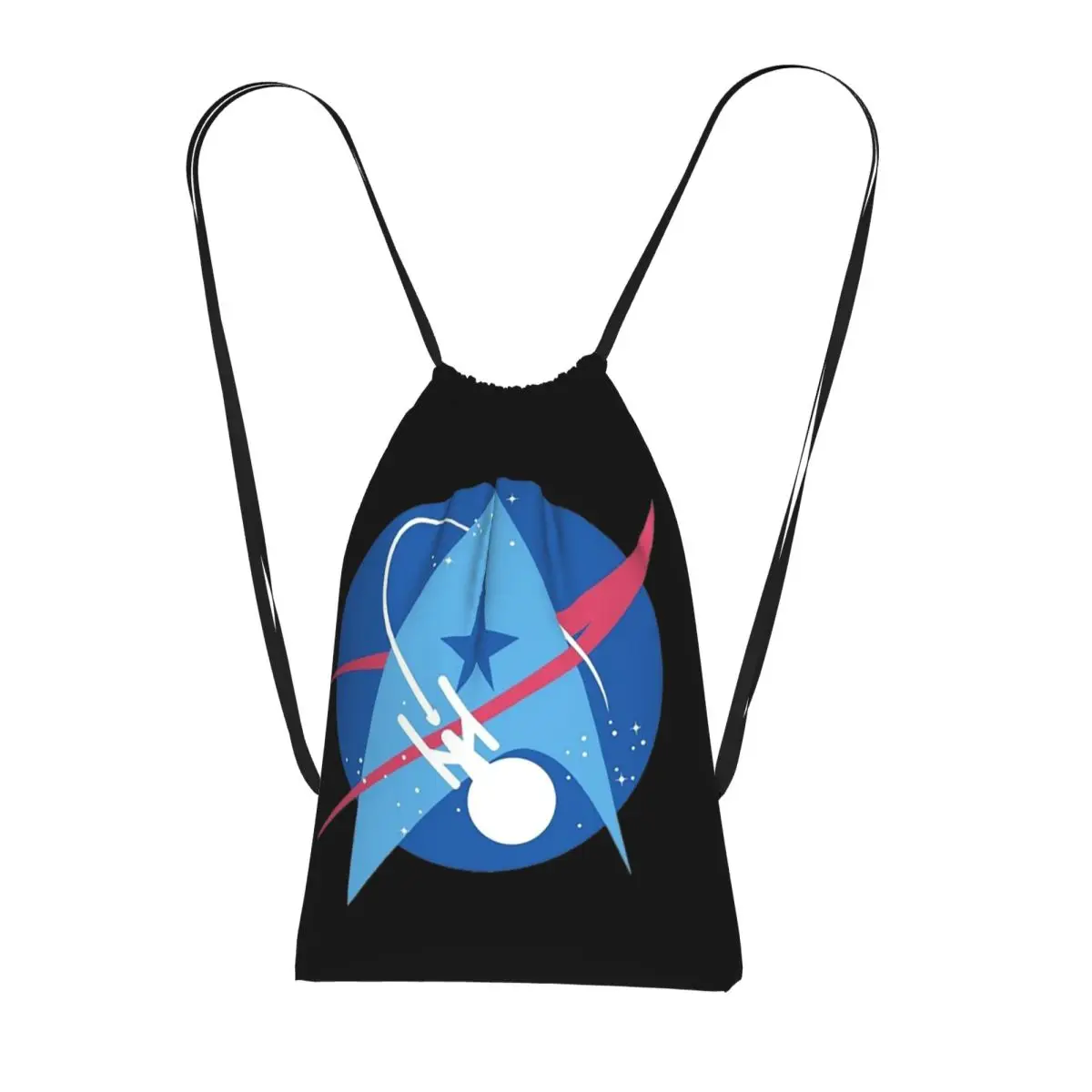 Star Treks Science Fiction TV Series Backpacks Casual Drawstring Bundle Pocket Shoes Bag Book Bags for Travel Students