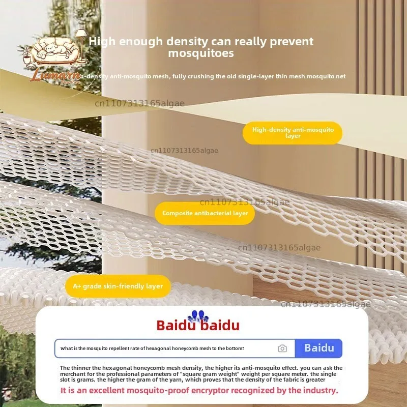 Anti-fall Mosquito Net for 1.5M Bed, Easy Install Mongolian Yurt Style, Children Baby Prevent Falling Bed Full Bottom Protection