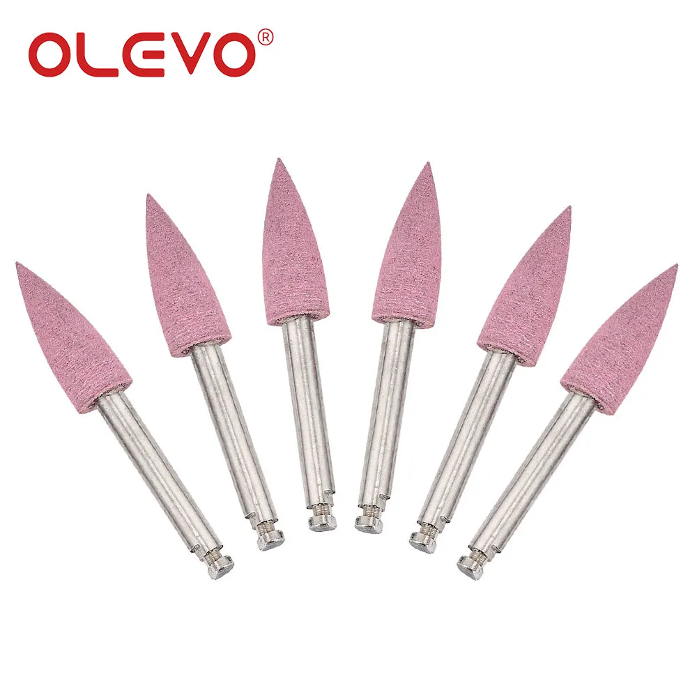 OLEVO 10/12 Pcs Dental Silicone Polishing Grinding Heads for Low-Speed Handpiece 2.35mm Teeth Polisher Odontologia Lab Tools