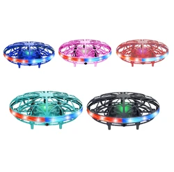 HWRC-Mini helicóptero de inducción de detección manual UFO para niños, modelo de Dron RC con luces LED, juguetes recargables por USB