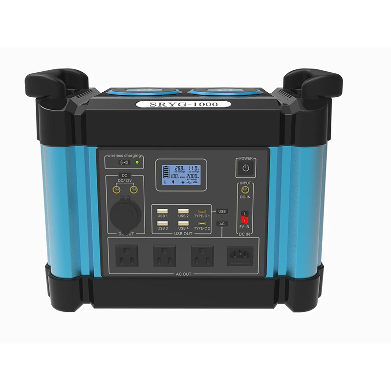 

Portable Power Bank Station CJD Solar Power Generator 1000W for Camping Outdoor Car Power Station