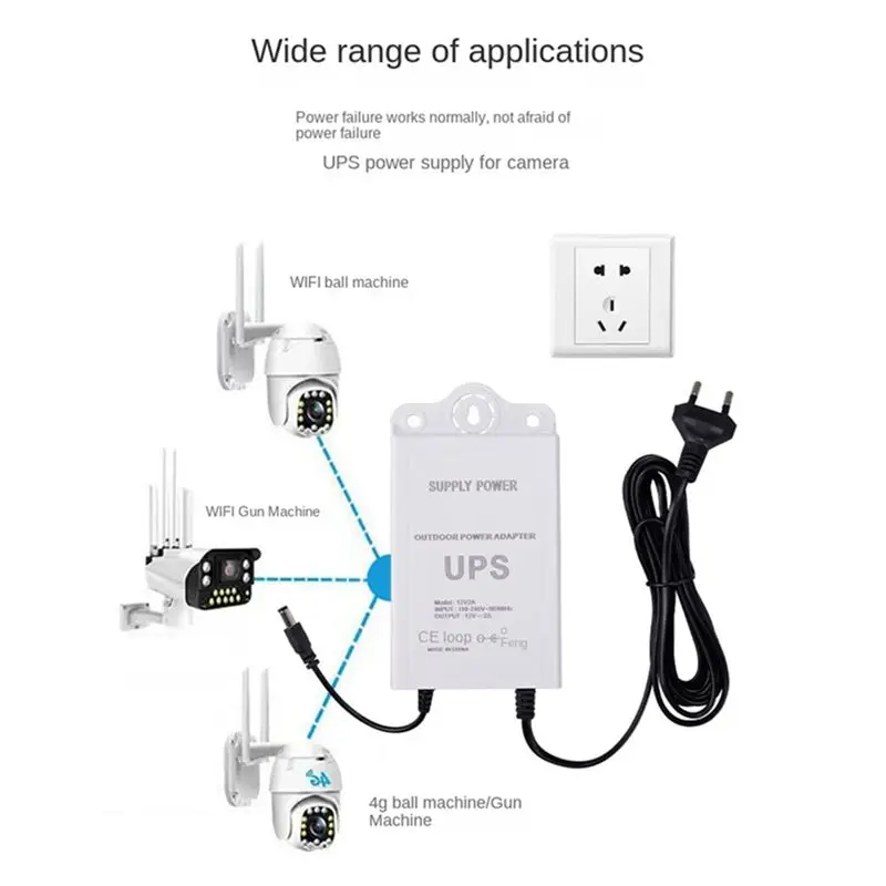 A92Z For Wifi Modem Router Security Camera 12V-2A Mini UPS Battery Backup Protector 5400Mah Uninterruptible Power Supply EU PLUG
