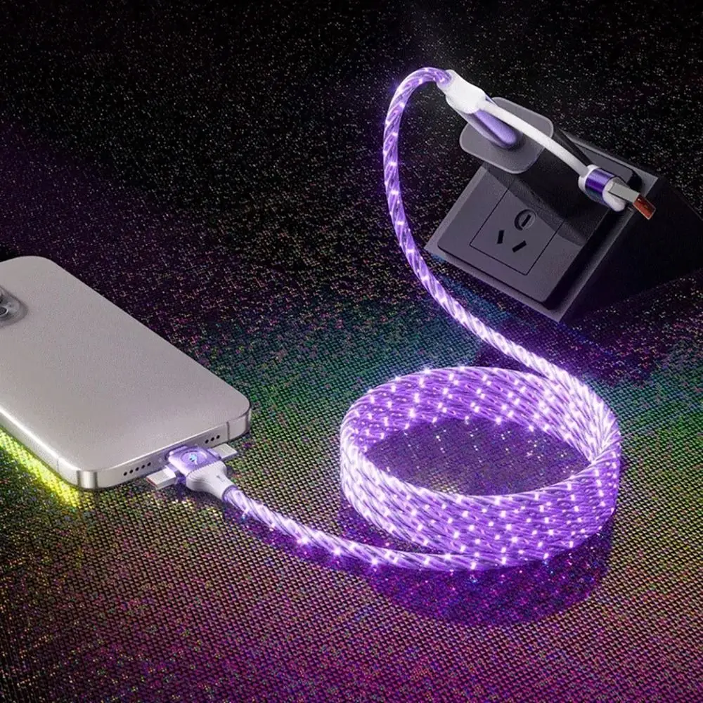 High-Speed PVC Fast Charging Cable 3 In 2 Design Fast Charging USB Type C Charger Cable Multiple USB C Charging Wire Office