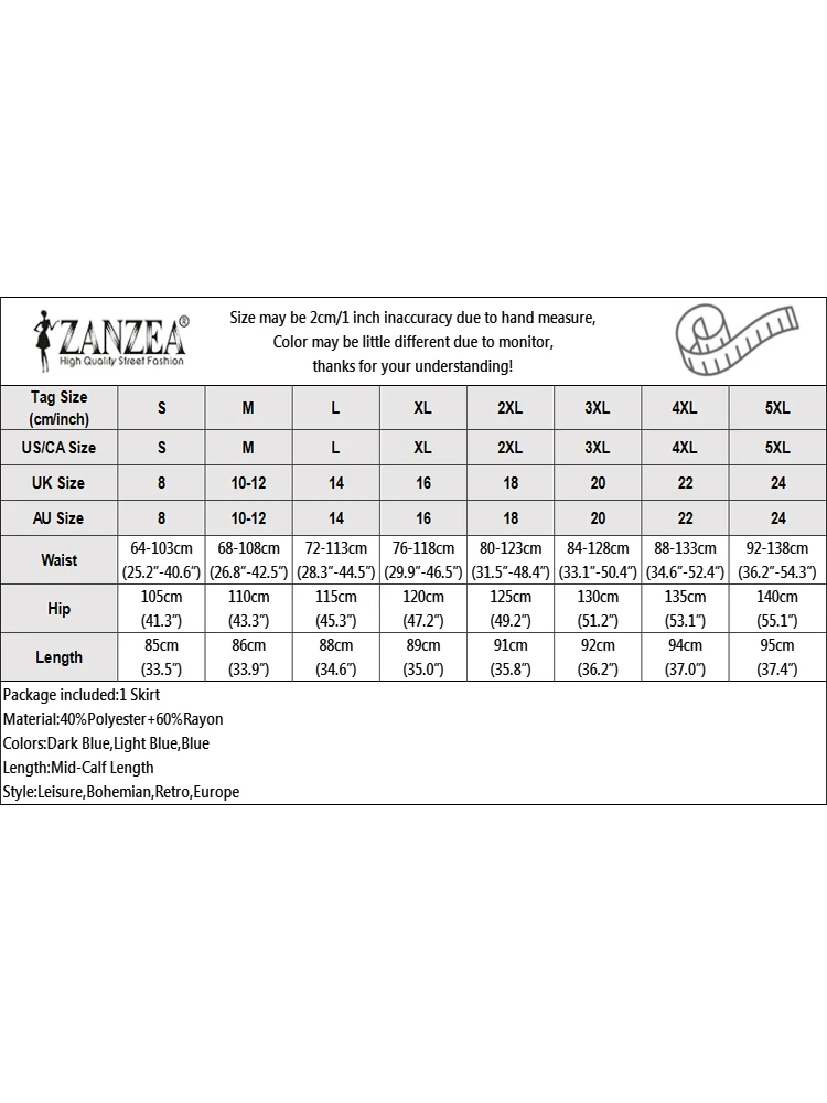 ZANZEA 여성용 A라인 스커트, 우아한 프릴 밑단, 단색 작업 파티 스커트, 빈티지 플리츠 롱 오버스커트, 가을