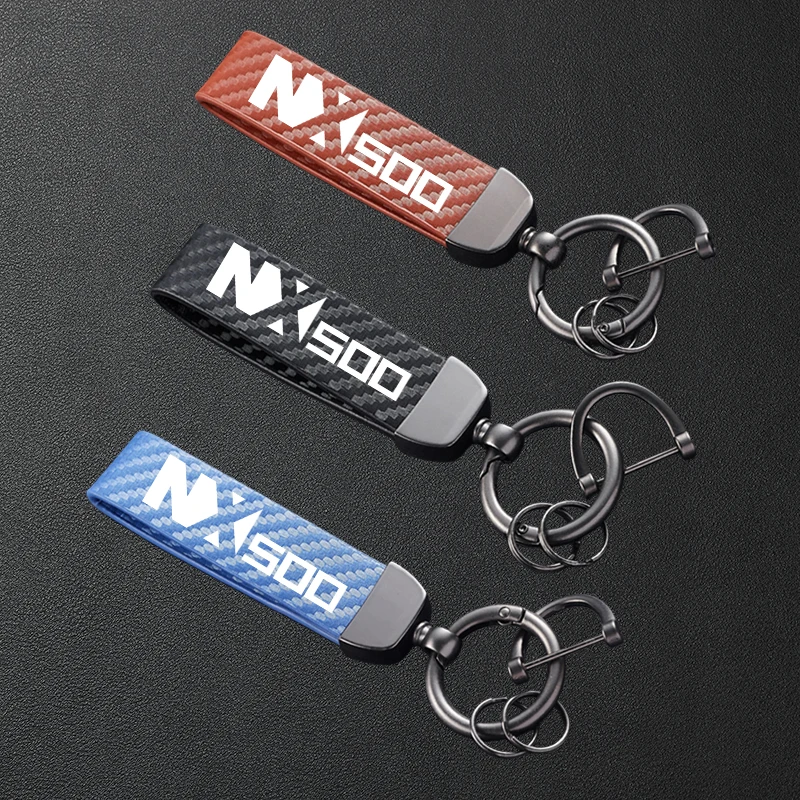 

For Honda NX500 NX 500 Accessories High-Grade Carbon Fiber Patterned Motorcycle Keychain Metal Keyring