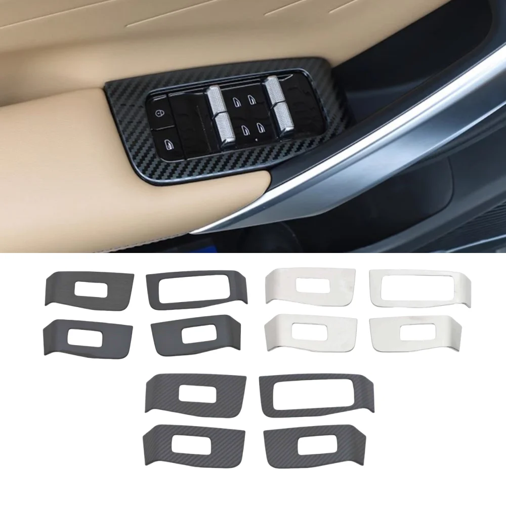 

For Geely Boyue L 2023-2024 Accessories Car Interior Window Lift Panel Switch Button Cover Stainless steel Sticker Decoration