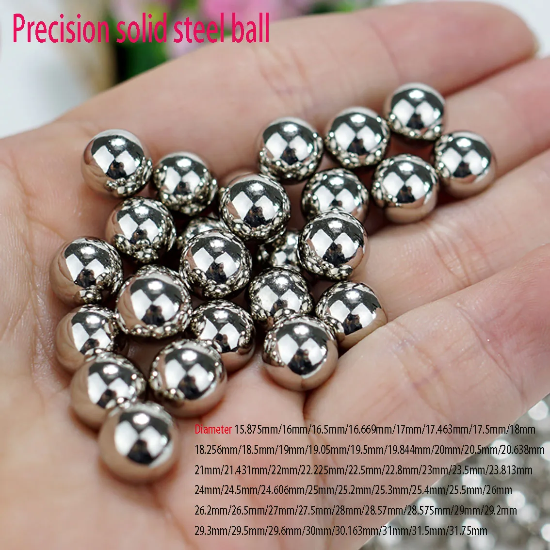 

High Precision Bearing Steel Ball Diameter 15.875mm 16mm 16.5mm 16.669mm 17mm-31mm 31.5mm 31.75mm Solid Circular Industrial Ball