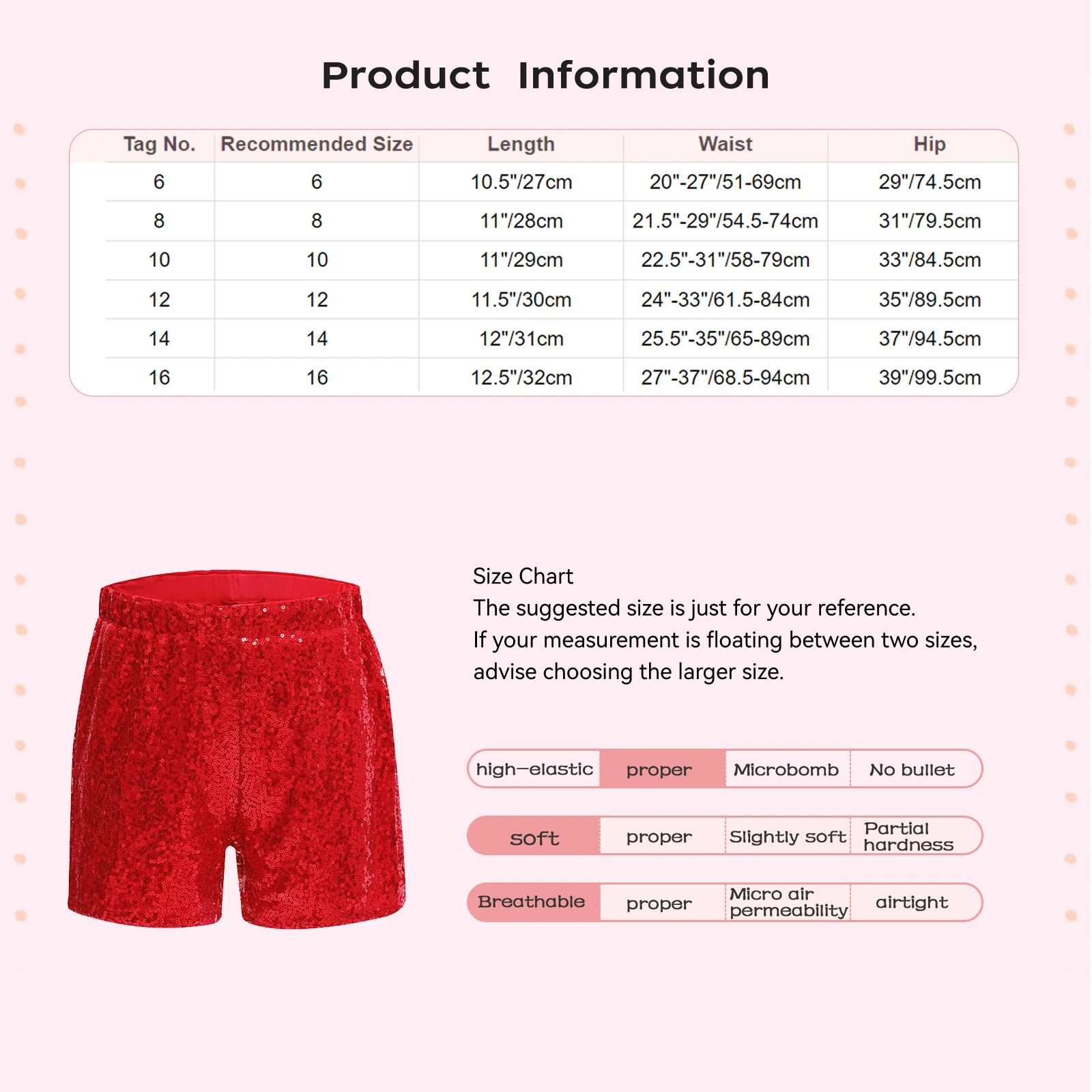 Kids Girls Jazz Dance Short Shiny Sequins Elastic Waistband Boxer Shorts for Ballet Jazz Dance Cheerleading Competition