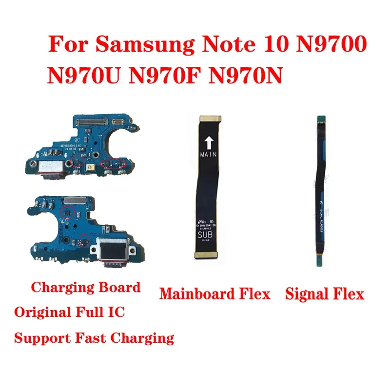 USB Charging Dock Port Mic Connector Mianboard Signal Flex Cable For Samsung Galaxy Note 10 N970F N9700 N970N N970U