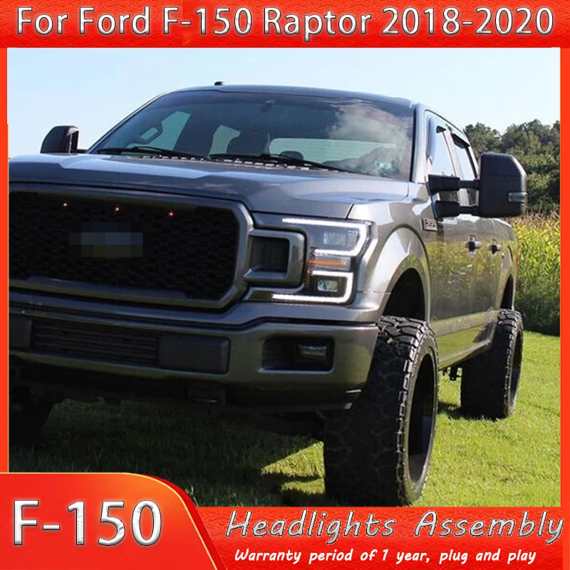 

Car LED Headlight Assemblies For Ford F150 SVT RAPTOR 2018-2020 Fog DRL Brake Turn Signal Lamp Plug and Play