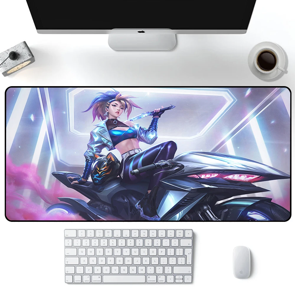 League of Legends KDA Akali Large Mouse Pad Gaming Mousepad PC Gamer Computer Office Mouse Mat XXL Laptop Keyboard Mat Desk Pad