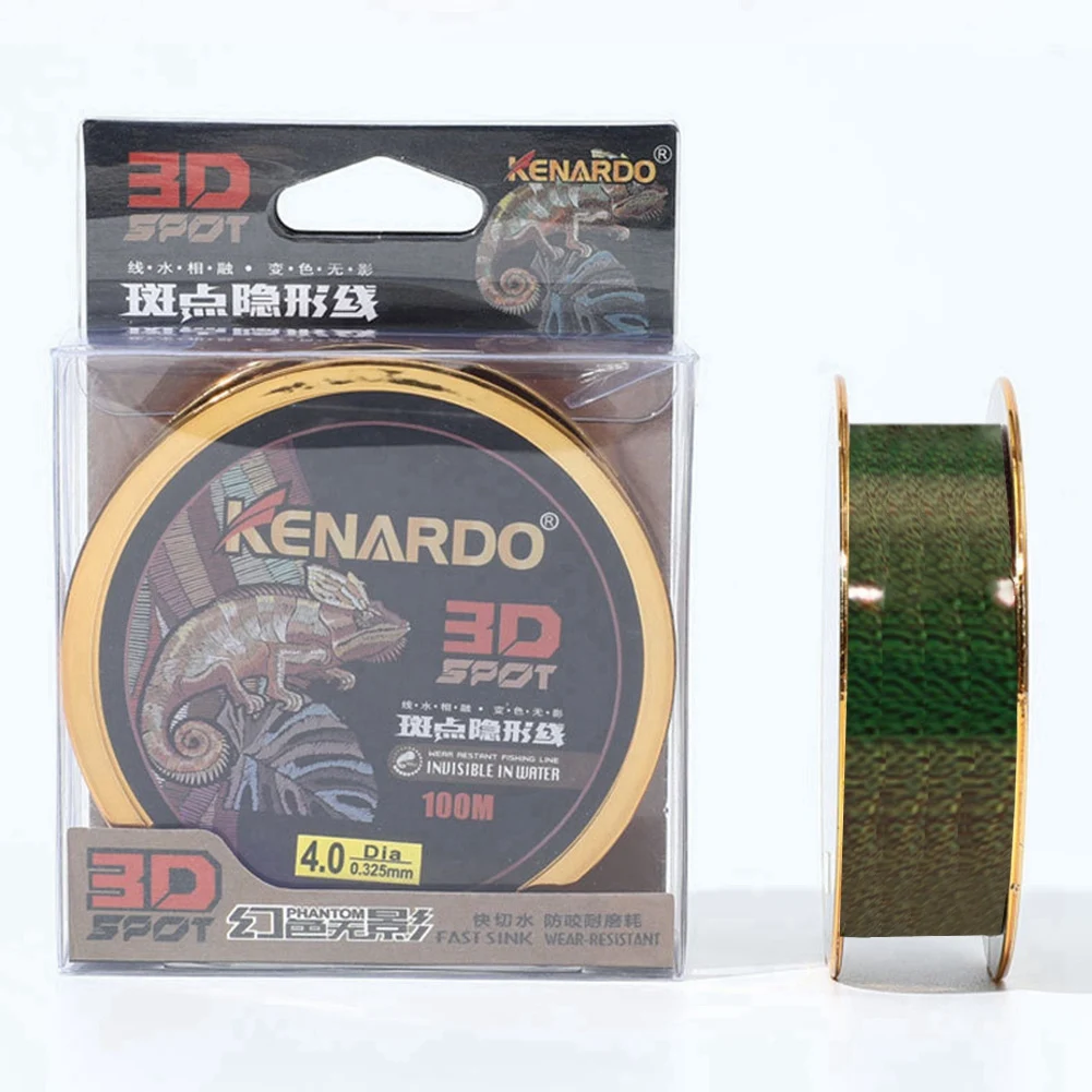 KENARDO 100M Invisible Spot Main Line Camouflage Discoloration Line Fishing Line Sub-Line Strong Pull Nylon Fishing Line No. 8