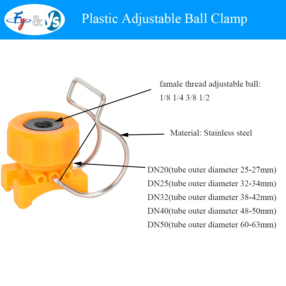 Factory Price Plastic Ball Clamp Nozzle,Lightwei Ball Clamp Nozzle,Plastic Ball Valve Spray Nozzle for Pesticide Spraying