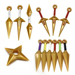 Naruto Anime Golden Shuriken Kunai Model Toys Ninja Action Figures Cosplay Props PVC Weapon Models Toys for Children Adult Gifts