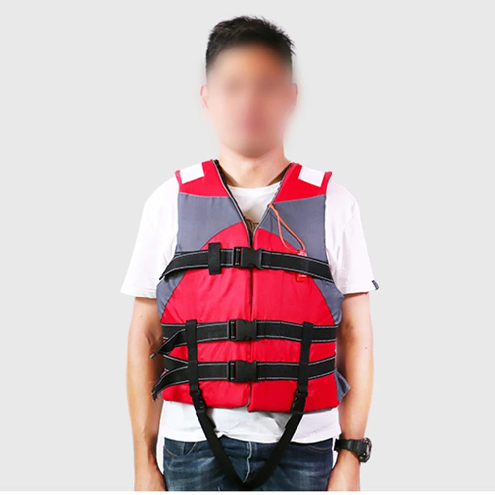 Outdoor Adult Swimming Life Jacket Adjustable Buoyancy Survival Suit Polyester Children Life Vest With Whistle