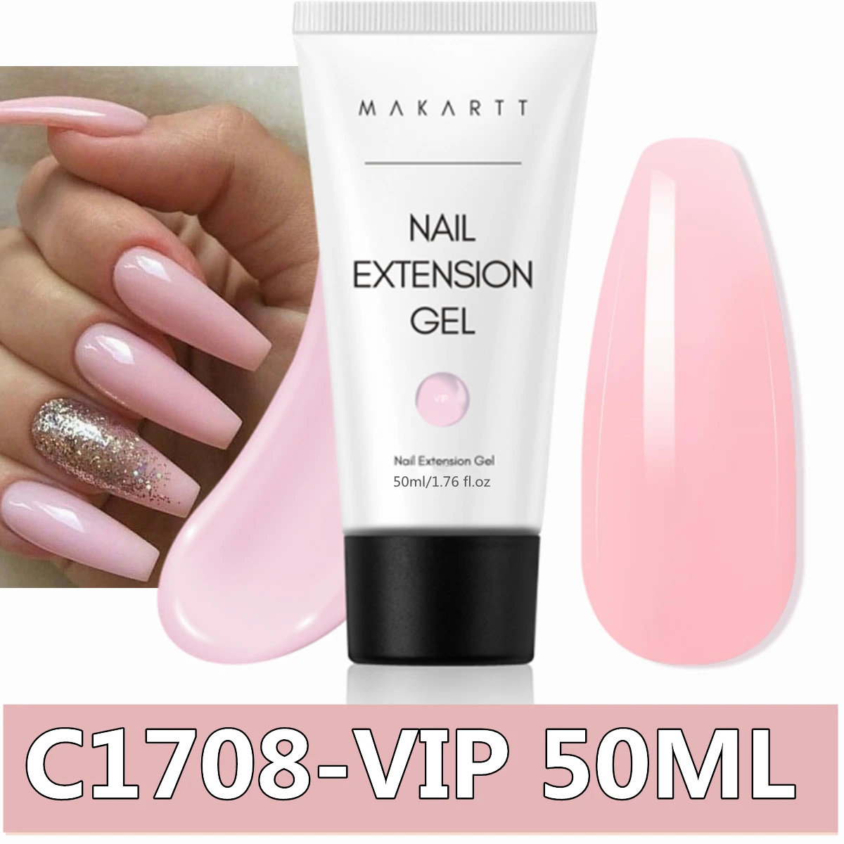 Makartt Poly Nagelverlengingsgel 50ML Roze Transparant Wit Blauw Acryl Nagelgel Trendy Nagelkunst Design Franse Manicure Voor Beginners