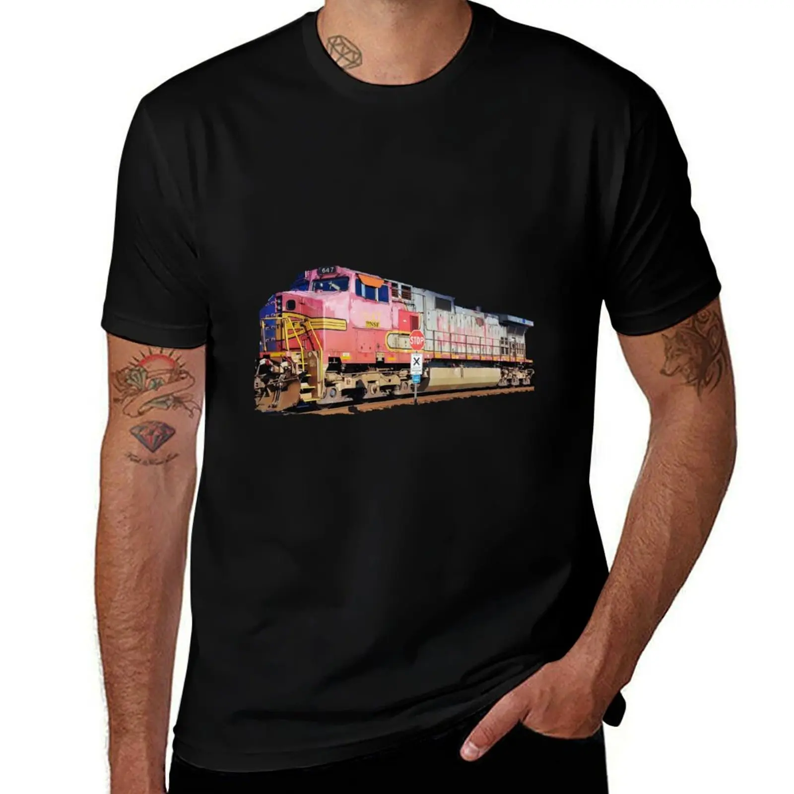 

Santa Fe ATSF Warbonnet #647 BNSF T-Shirt funny gifts new gifts and t-shirts shirts graphic tee t shirt men 100℅ cotton