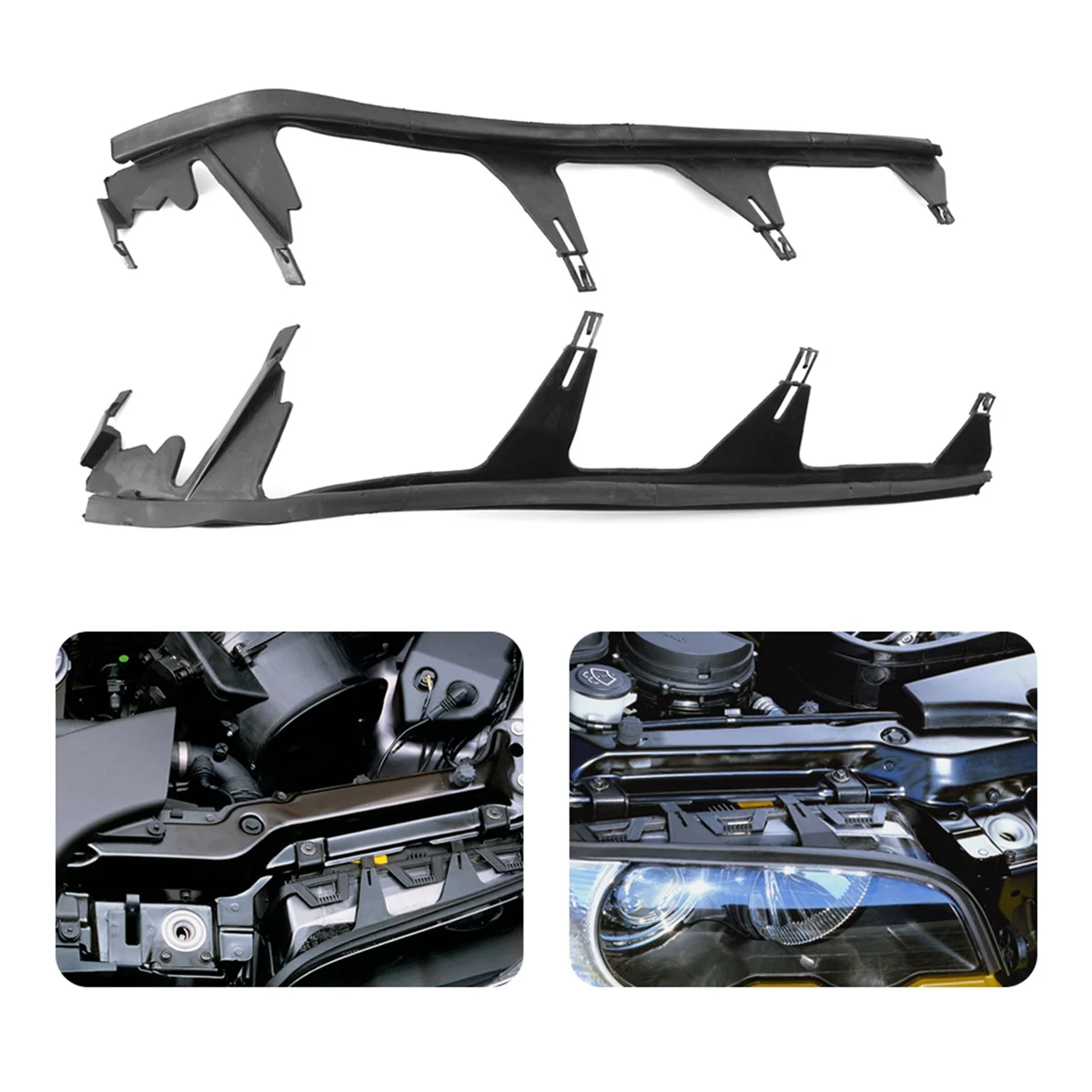 Guarnição da tampa do farol dianteiro e junta da tira de vedação superior 63128384489 , 63128384490   para BMW Série 3 E46 M3 -T45C