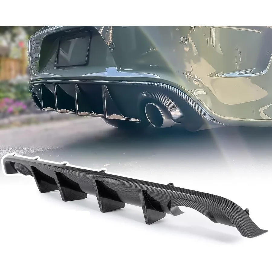 

Fit for 2015-2024 Dodge Charger SRT Non-Widebody Carbon Fiber Print Rear Diffuser Rear Bumper Lip Valance Splitter Spoiler