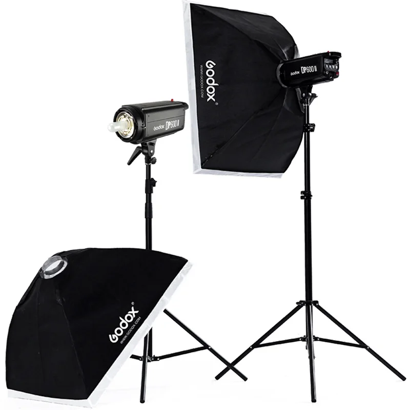 Godox X2 Flash Trigger DP600 II 600Ws Photo Flash Lighting Kit Softbox Light Stand Studio Photography Equipment Set