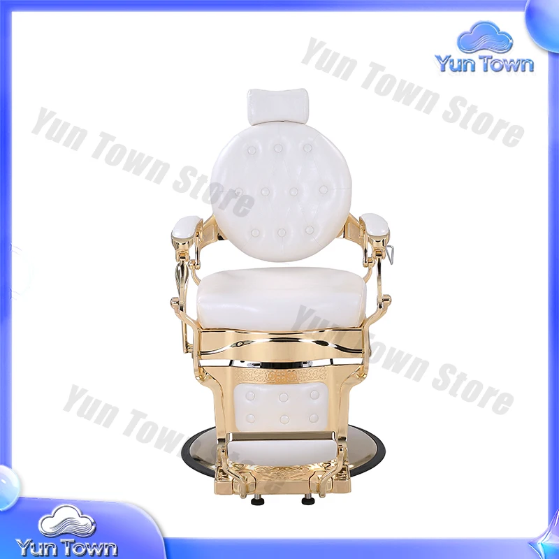 New Popular Vintage White Gold Luxury Beauty Hair Salon Barber Hydraulic Chair Furniture Styling