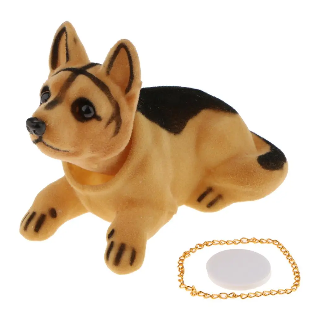 Bobbing Head Shepherd Dog Auto Car board Decors Toy Figurine, 6.6 x 3.2 x 3.9 Inch