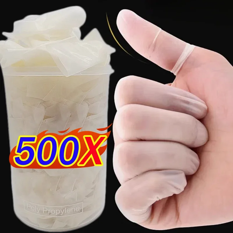 透明フィンガースリーブ超薄型つや消しノンスリップ防塵手袋爪保護フィンガースリーブ屋外作業ラテックス手袋