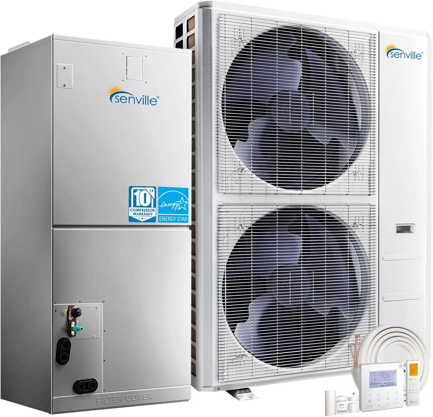 3-Ton Central Air Conditioner Heat Pump Split System 36000 BTU Inverter Variable Speed 208/230V 48