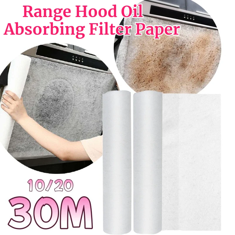 2026 New 10/20/30M Absorbent Disposables Filter Sheets Durable Portable Kitchen Filter Paper Suitable for Extractor Hoods