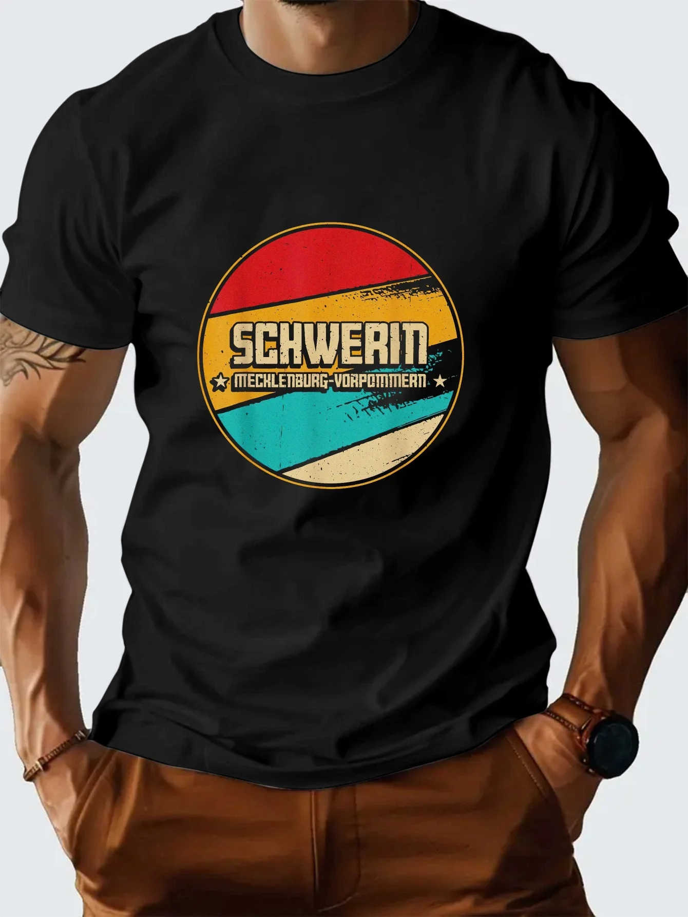 Retro German Deutschland Schweiling Mecklenburg T-Shirt 100% Cotton O-Neck Short Sleeve Summer Casual Mens T-shirt Streetwear