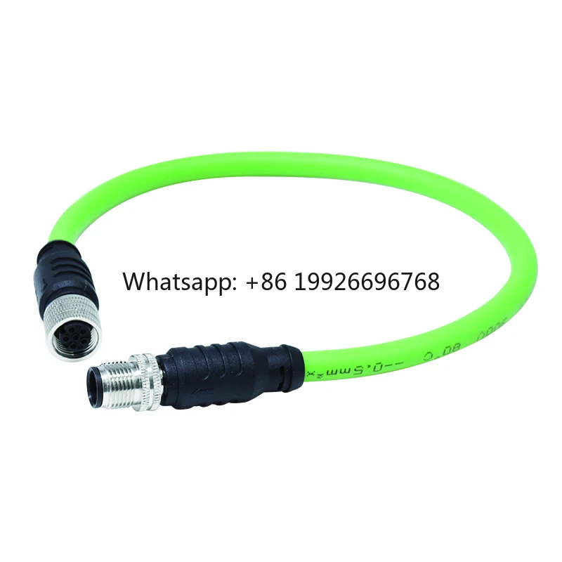 M12 a Code 6pin DIN Profinet High-speed Signal IP67 Waterproof Male Female Connector Shielded Molded PUR Cable
