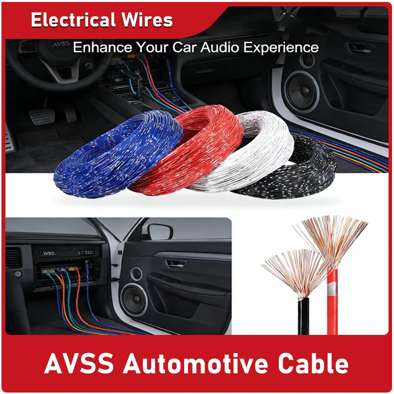 

5-50m AVSS Automotive Cable AWG22-13 PVC Insulated Pure Copper Wire for Speaker Audio Car Electronics Line