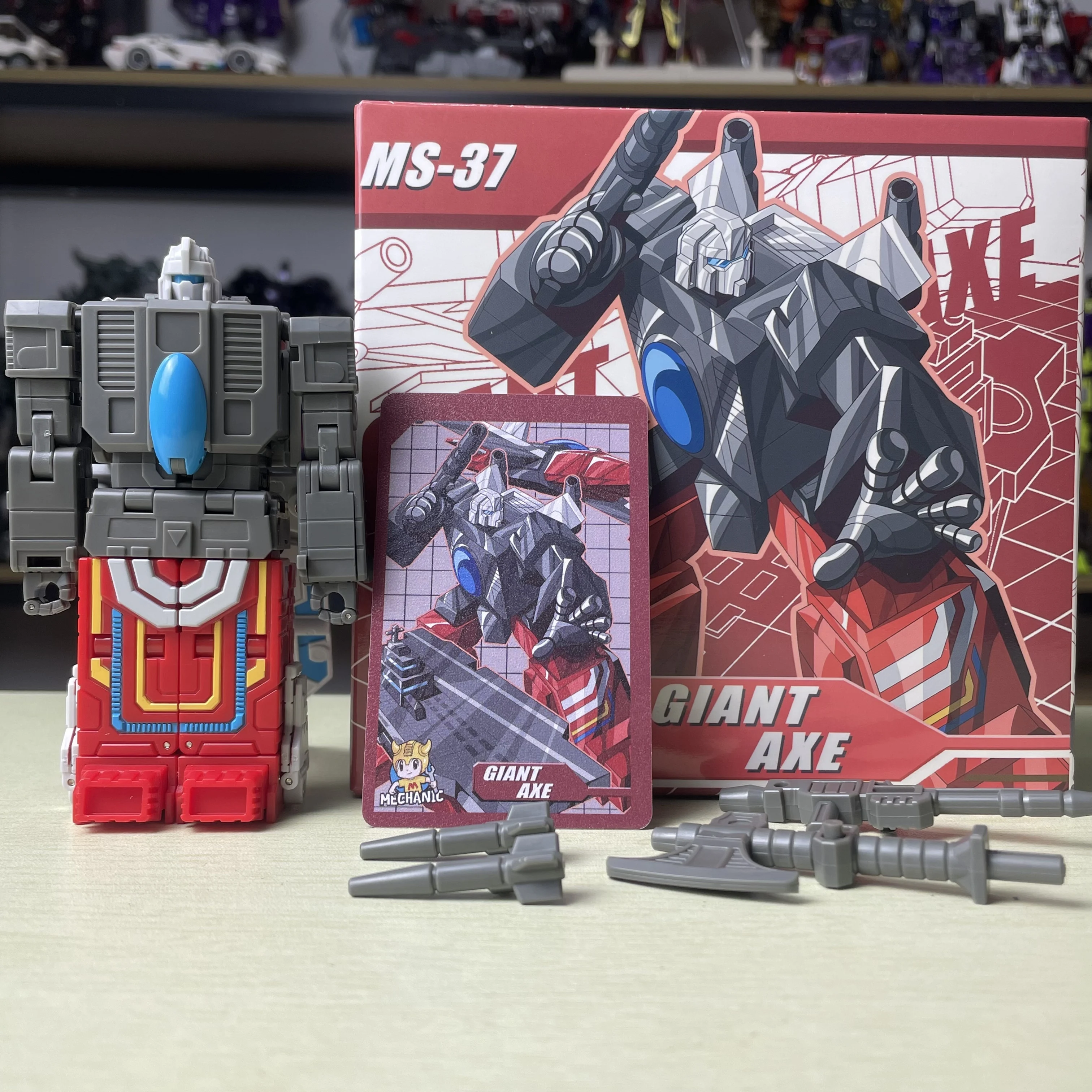 

Transformation Toys Mechanic MS37 13CM MS-37 Giant Axe Row Cannon Toy Color Three-Scale Mecha Toy Gift Collection
