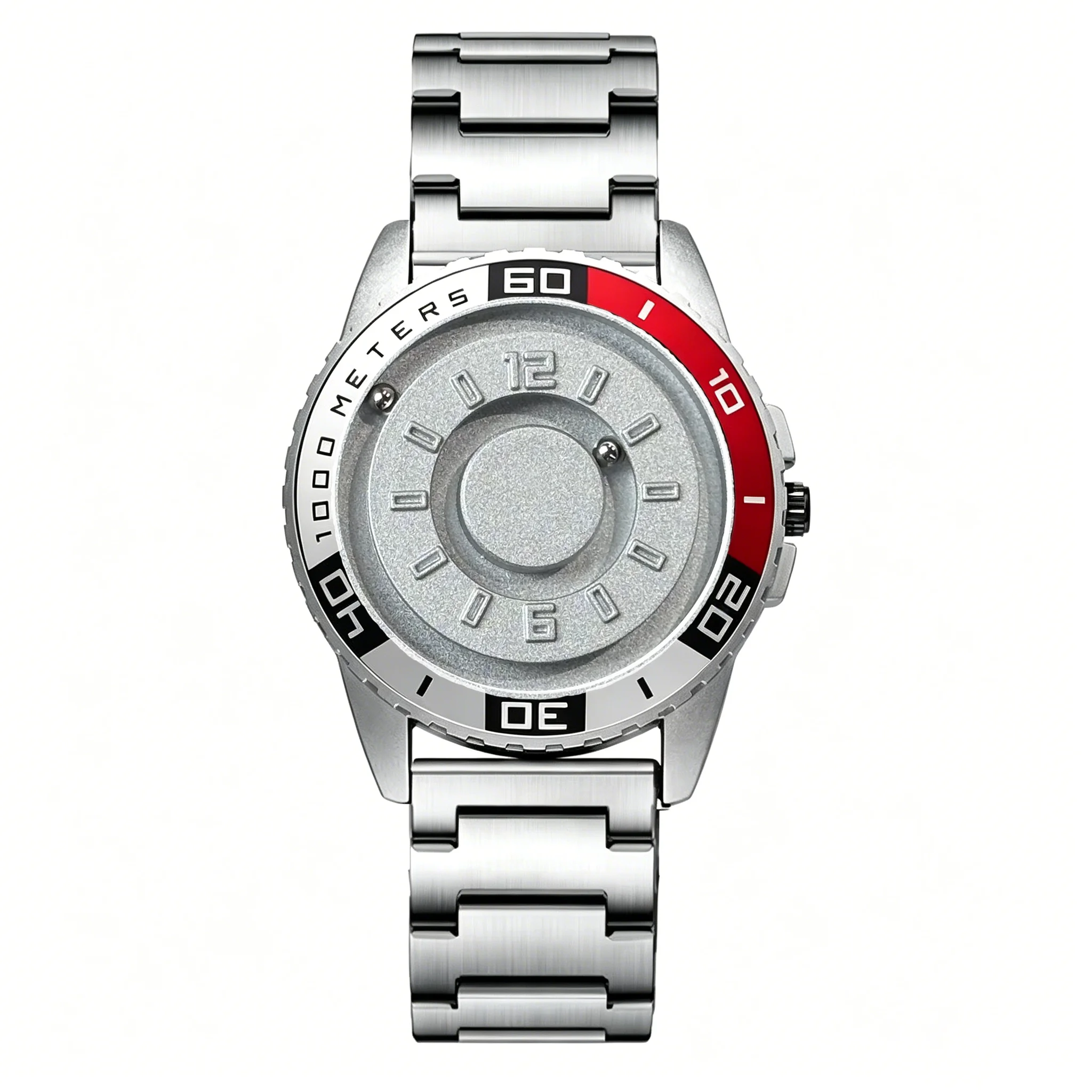 New Magnetic Metal Bead Men's Quartz Watch Creative Magnetic Ball Dial Outdoor Sports Watch