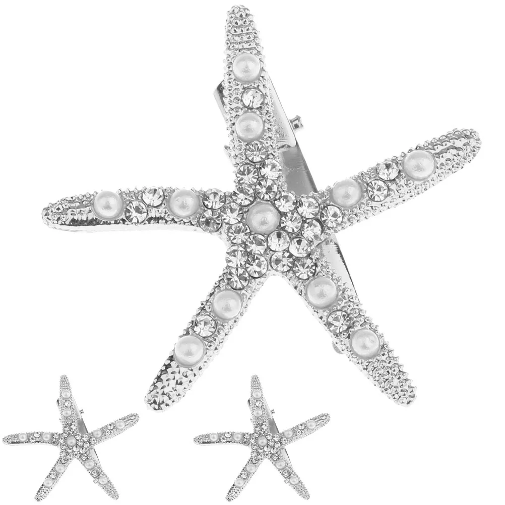 

3 Pcs Hairpins Rhinestone Silver Women Clips Hair Pins for Star Hair Clips Wedding Parties Accessories