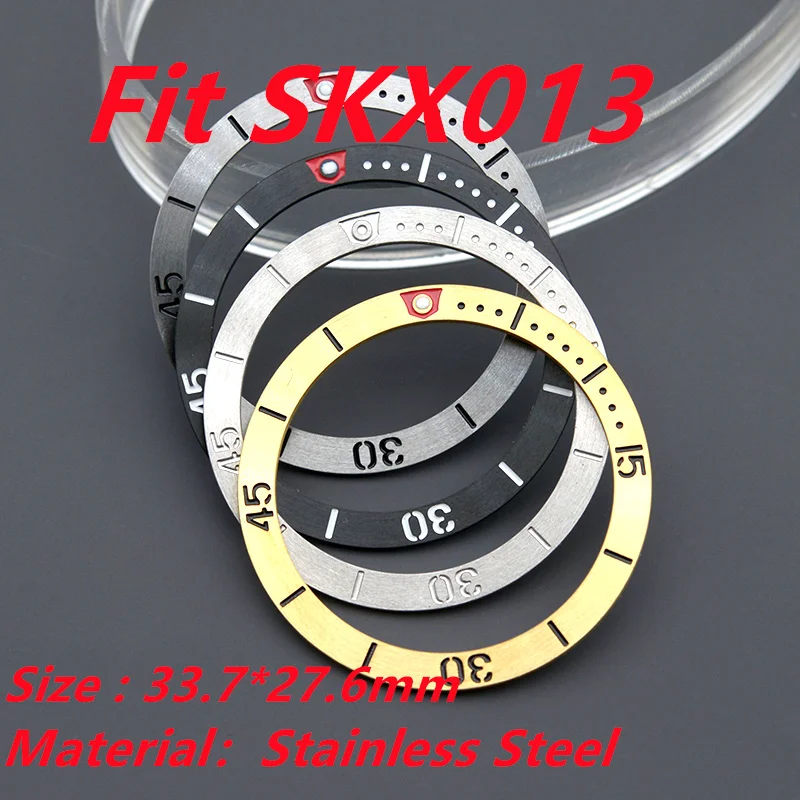 33.7mm Watch Ceramic Flat 316L Stainless Bezel Insert  Watch Parts Fit SKX013 SKX015 Men's Mechanical Diving Watch  Repair Gift