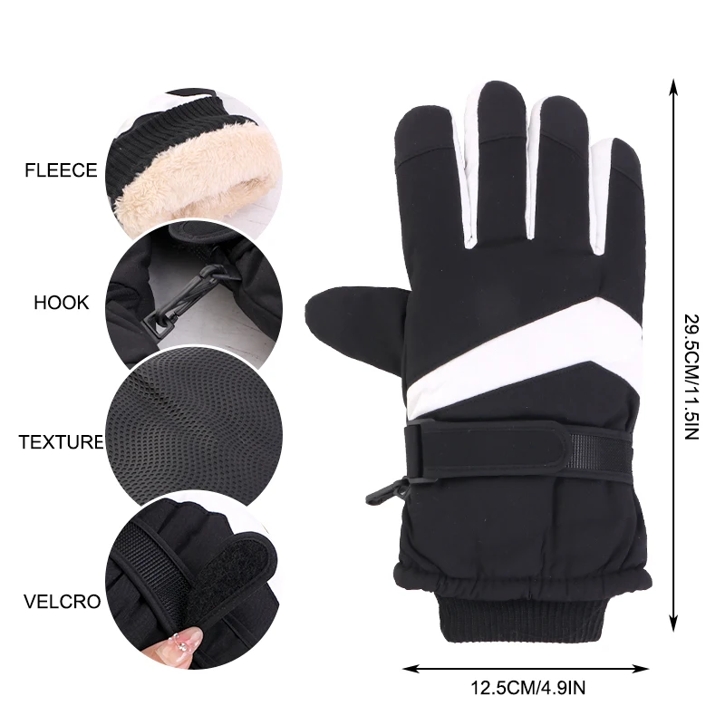 Winter Ski Gloves Non-slip Waterproof Motorcycle Cycling Outdoor Thick Warm Space Cotton Cold Resistant Snow Sports Gloves