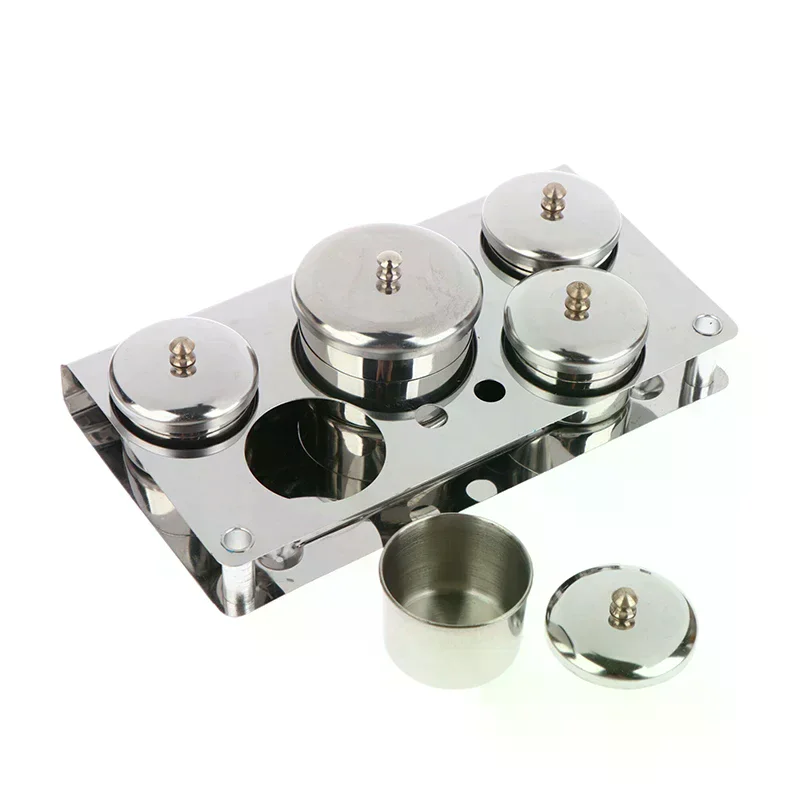 3/5pcs Stainless Dappen Dish Cups Set Salon Manicure Acrylic Powder Liquid Container Organizer Tray Dappen Dish Nail Art Tools