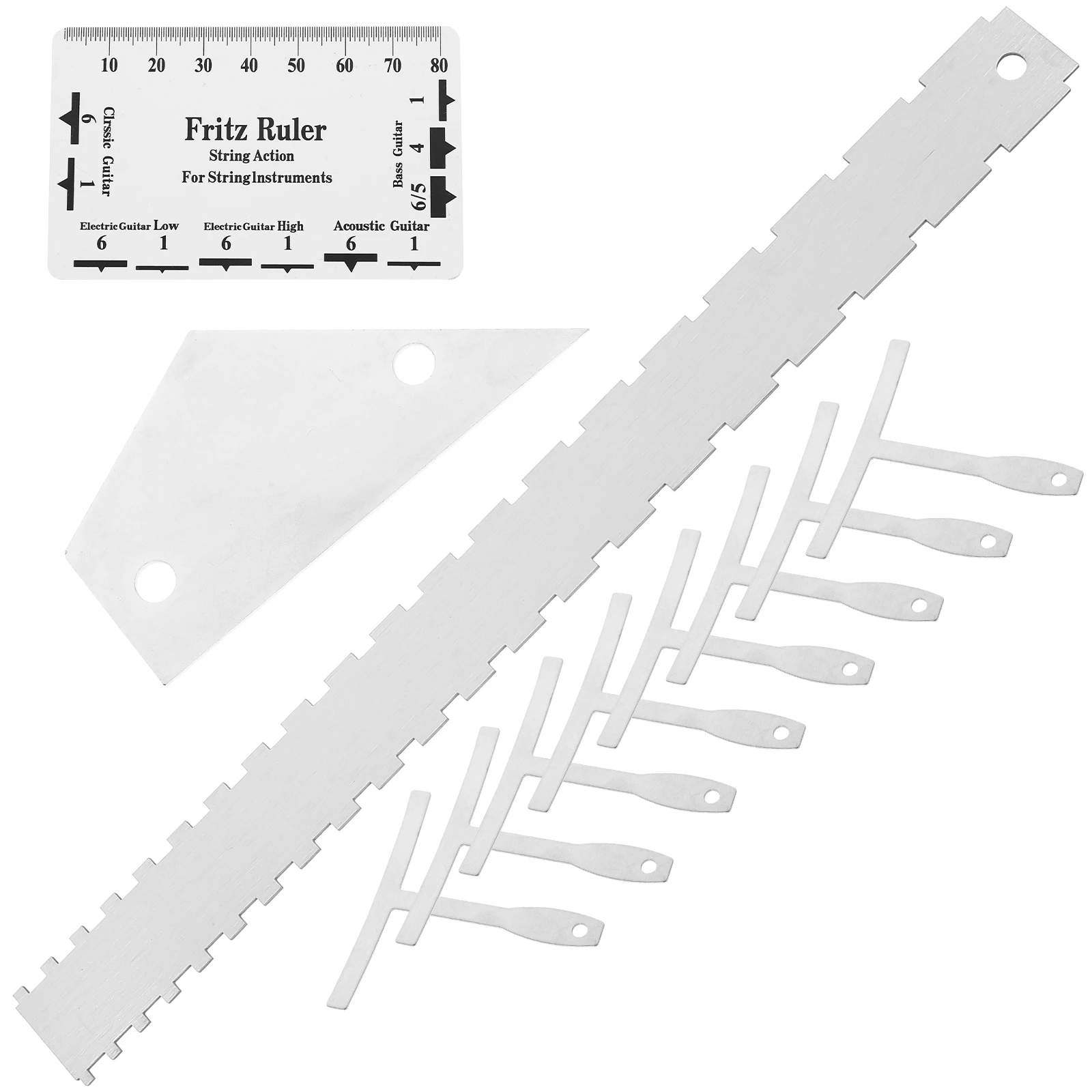 

12pcs Guitar Measuring Tools Luthier Tools Fret Rocker String Action Gauge Ruler Electric Bass Acoustic Maintenance